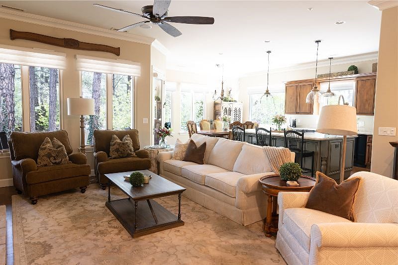 Living room & open concept kitchen