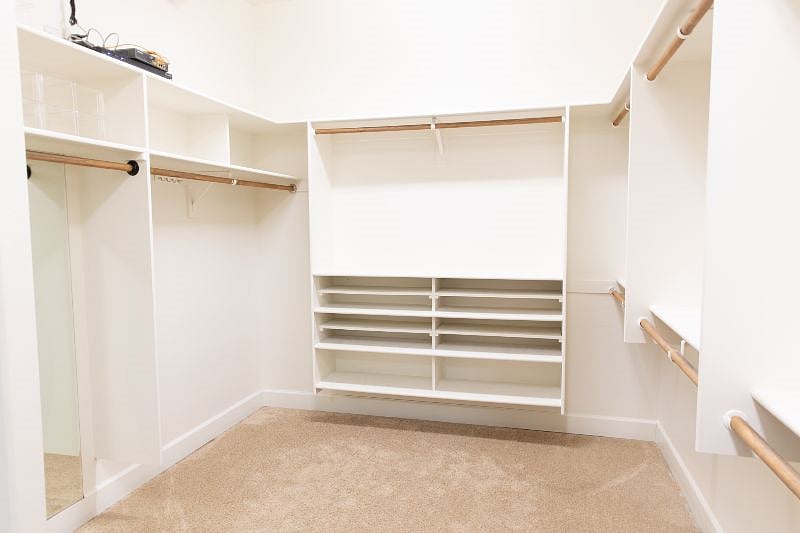 Large master closet (closet extends even larger than photo)