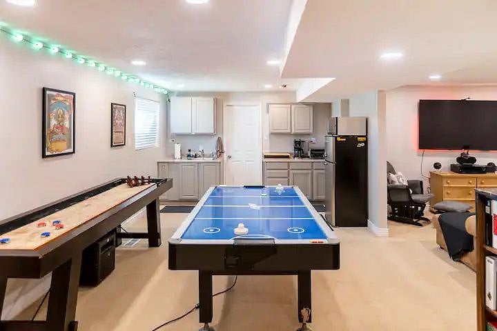 Game Room and Kitchenette downstairs  