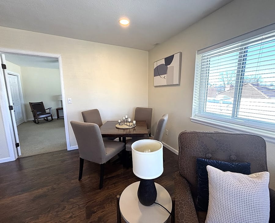 view of bedroom from living area