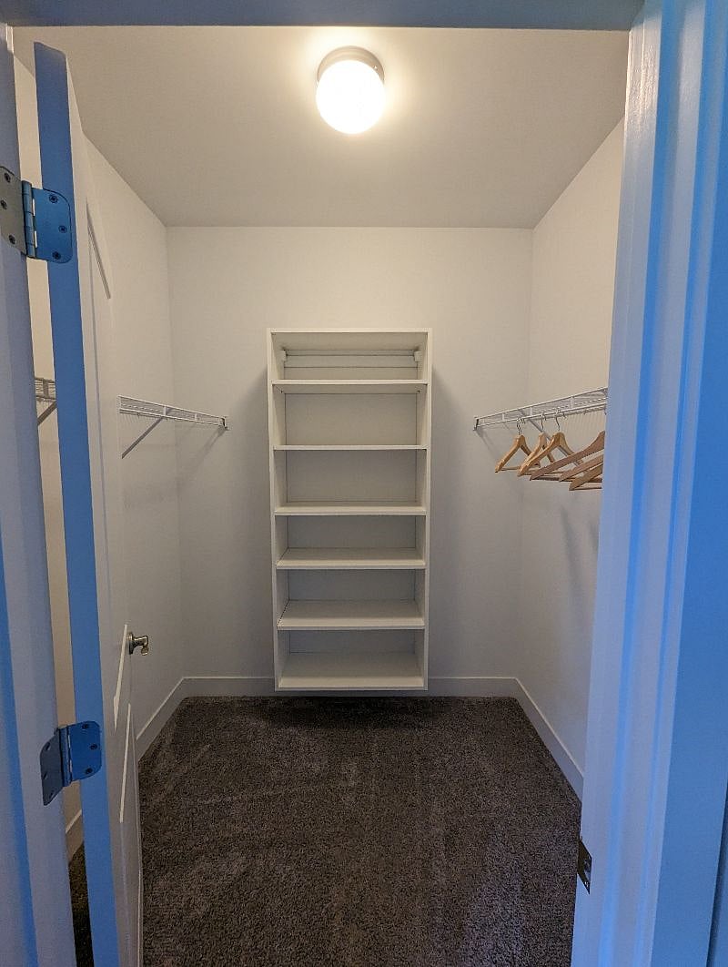 View of master bedroom closet