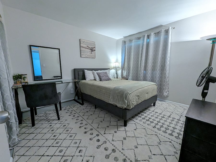 Desk in the Bedroom can be moved into living room if needed.