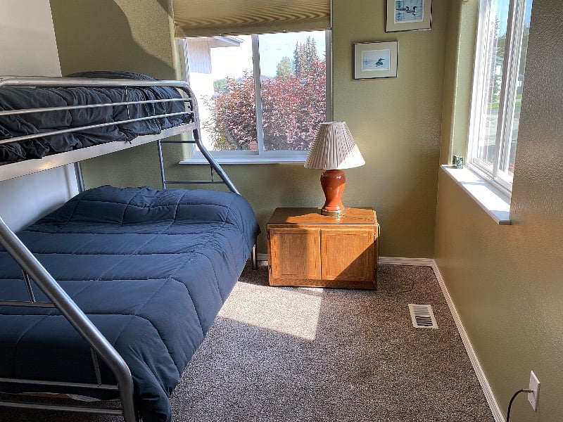 Bedroom #3.  Twin over double bunk bed 
