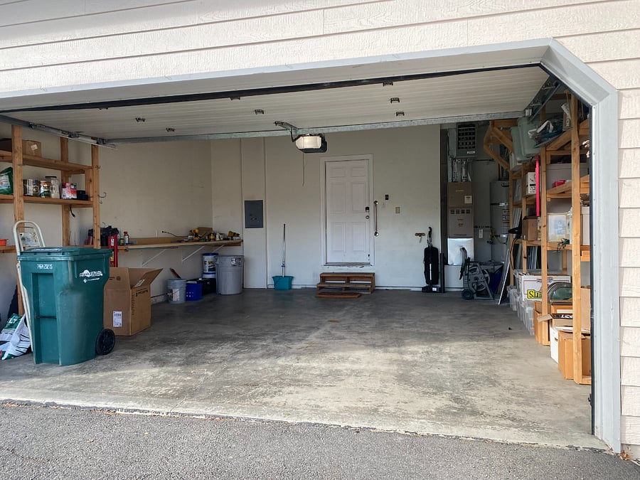 Oversize, heated two car attached garage
