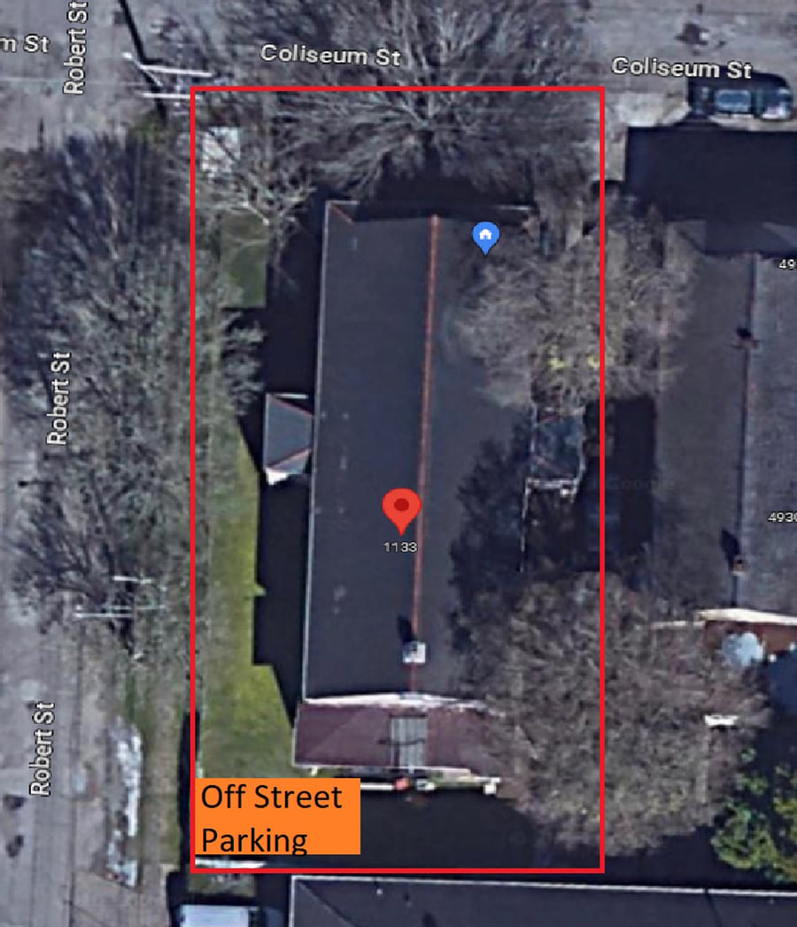 Aerial view of lot