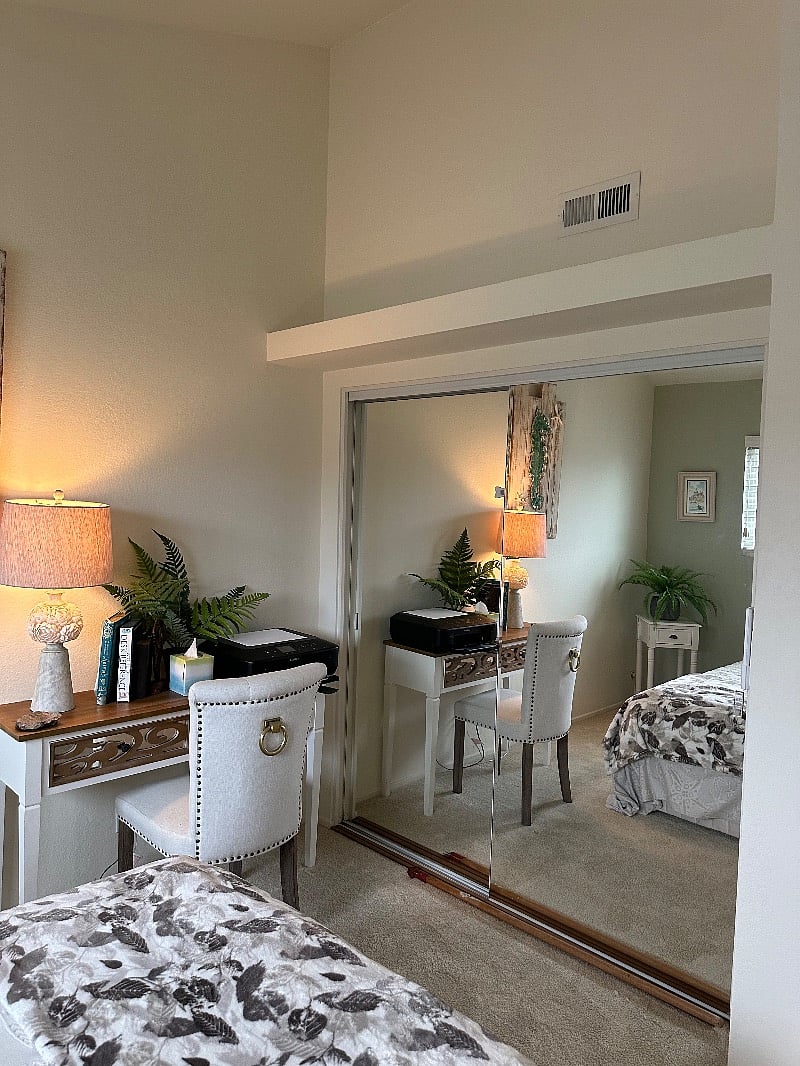 Office area with desk and printer included
