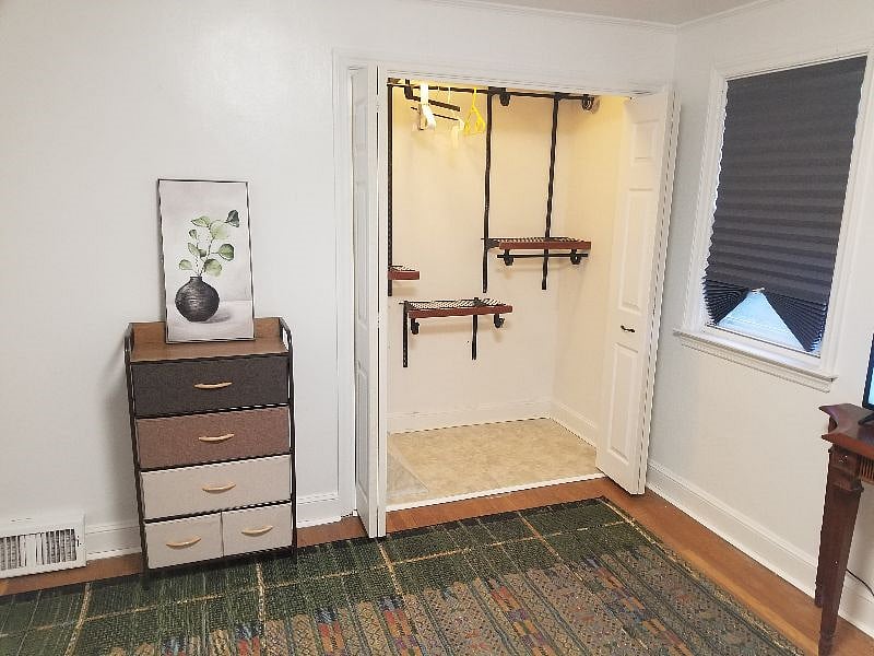 Inside closet