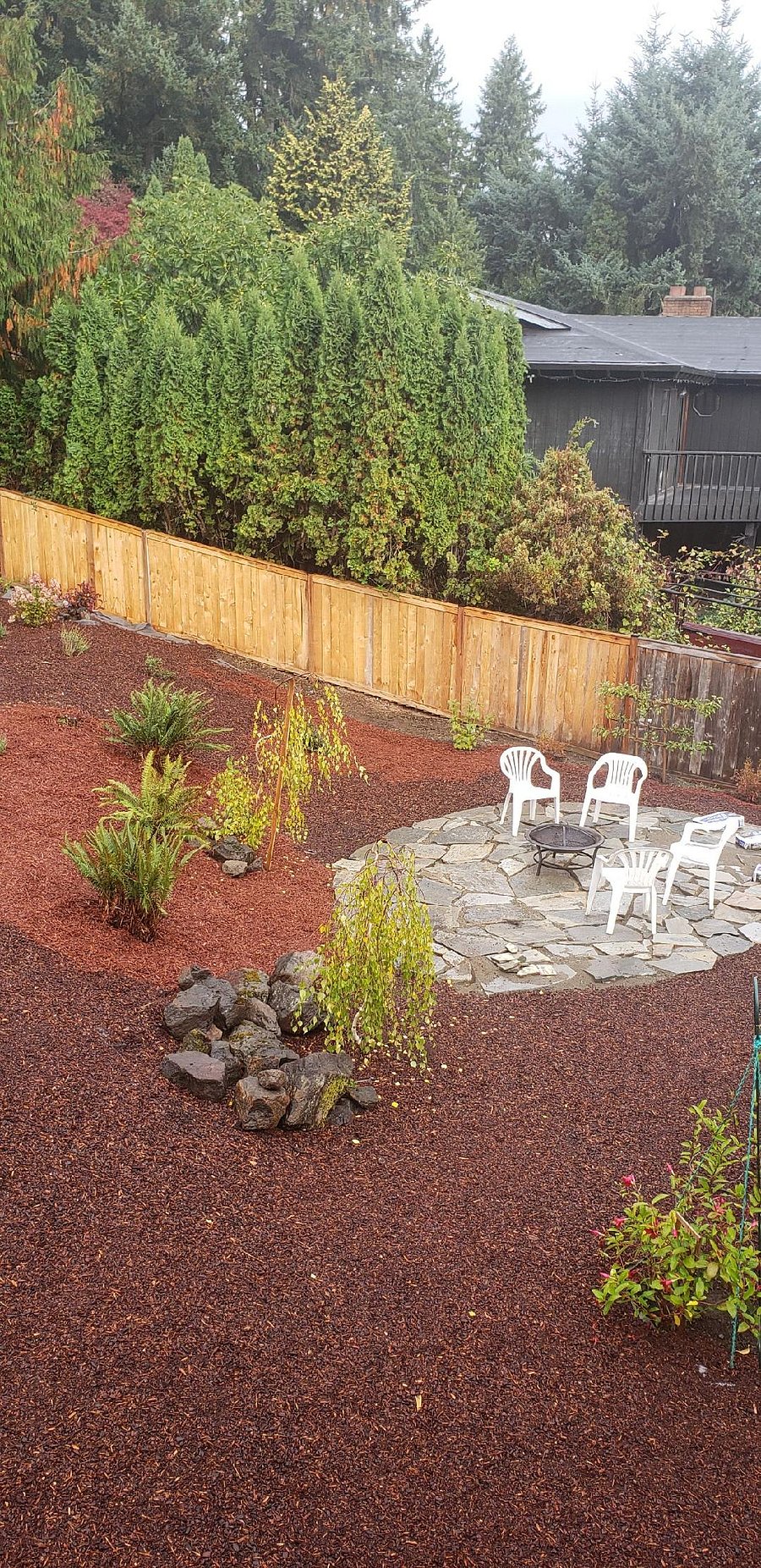 Back yard with fence