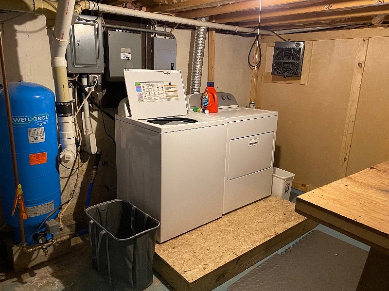 Laundry in basement, also central vac. 