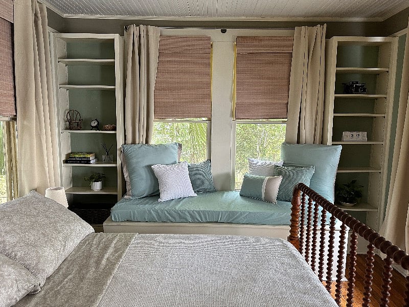 View of the bedroom. The bed is Full/Double bed. 
