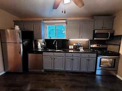 Kitchen facing west.