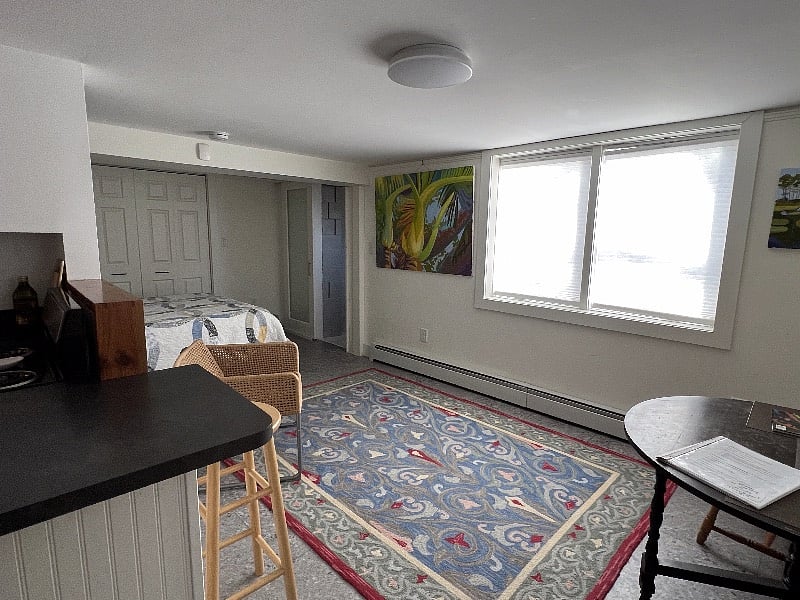 A large 5 ft x 7 ft walk-in closet extends the usefulness of the space.