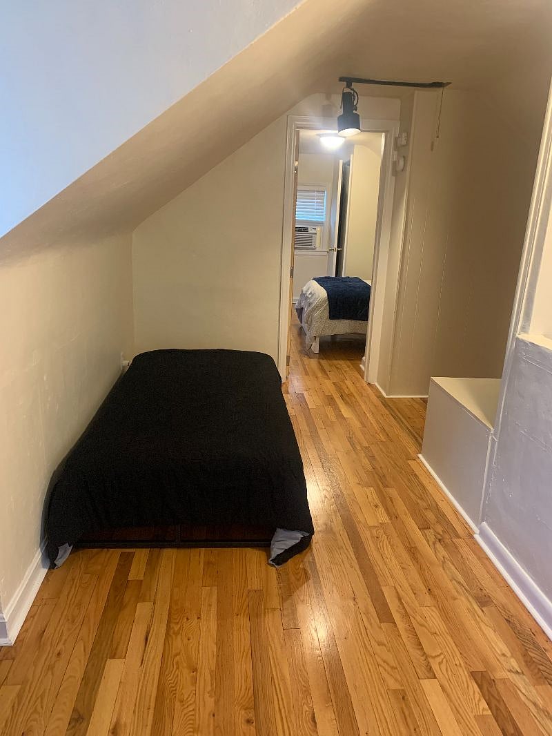 Semi private bedroom with twin bed off of 2nd bedroom w/ 1/2 bath upstairs