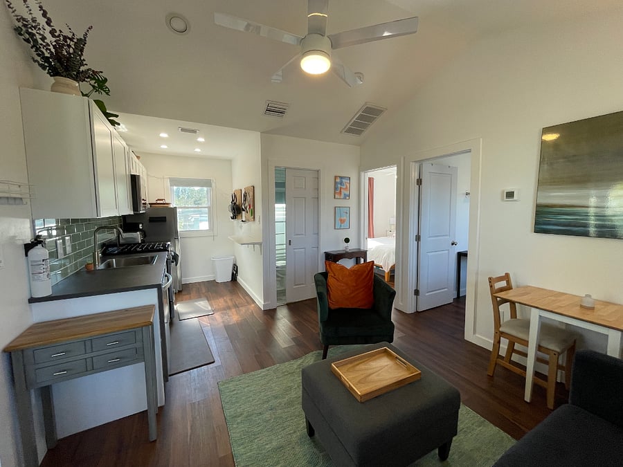 Open concept living room and kitchen