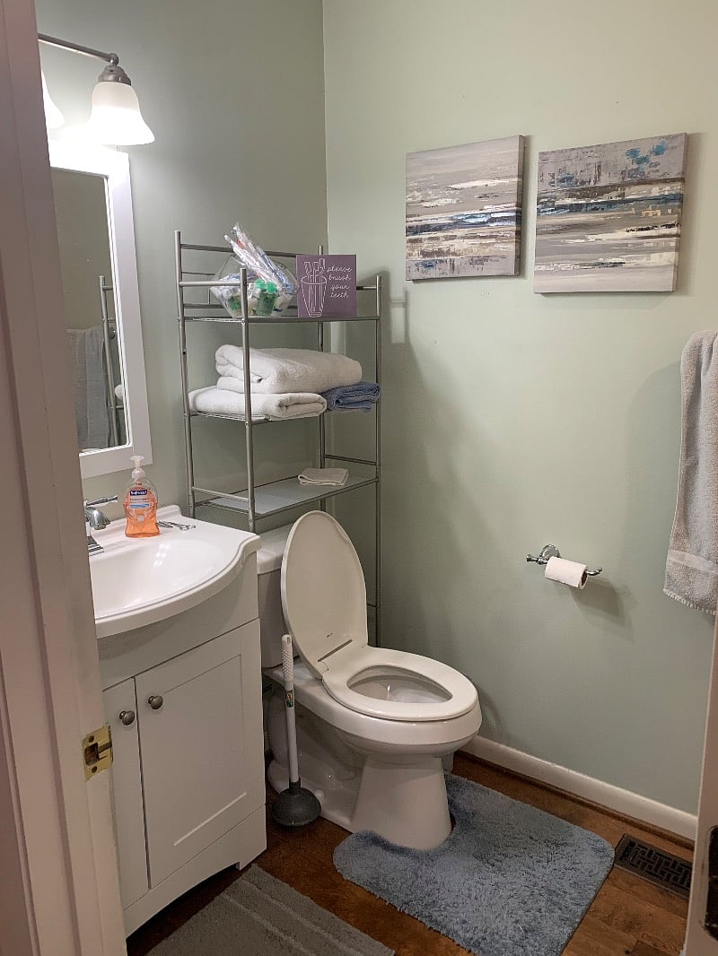 Guest rooms bathroom. Has shower and bathtub