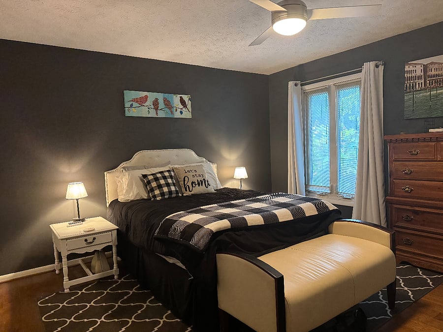 Master bedroom. Has closets, dresser, and chest of drawers. Room has a key.