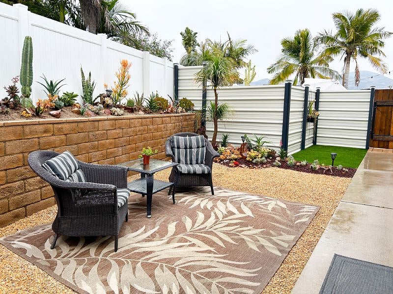 Private, fenced courtyard area