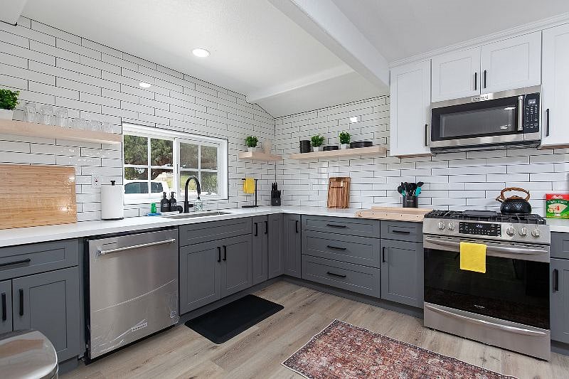 Gourmet kitchen with open floor plan