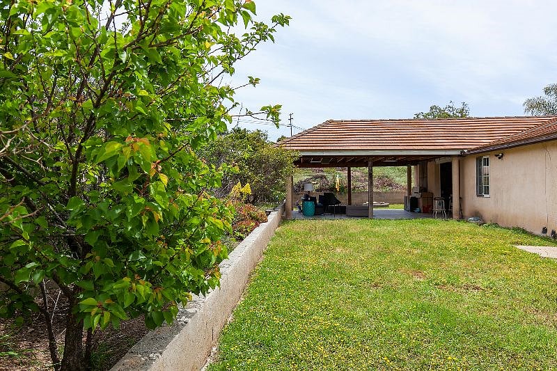 backyard and patio area