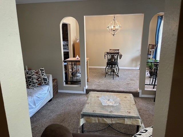 Furnished living room and kitchen. Shared space