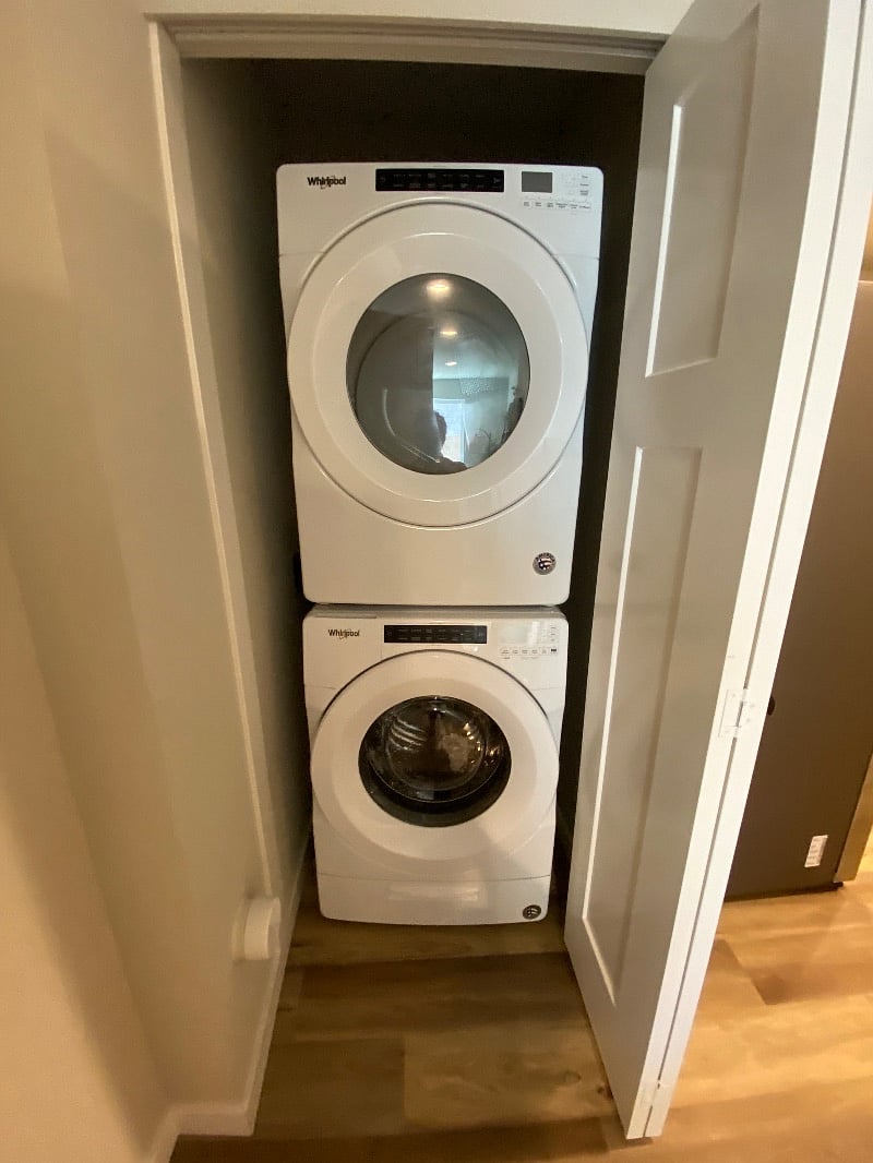 Full size washer and dryer in unit