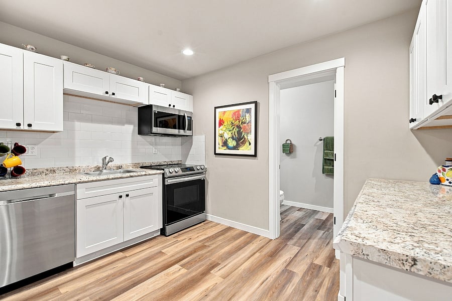 Open Kitchen entering from Living Area front door