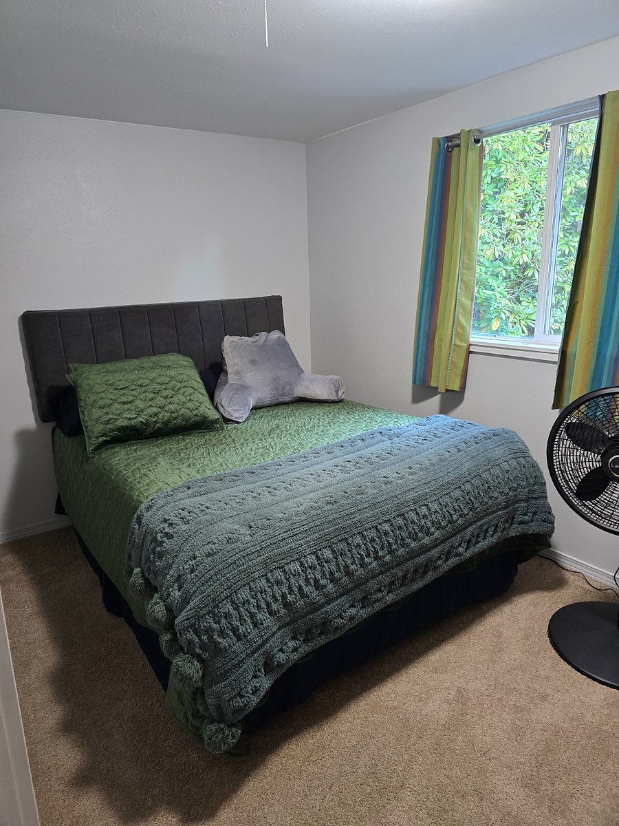 Green room #2 Bedroom queen size bed.