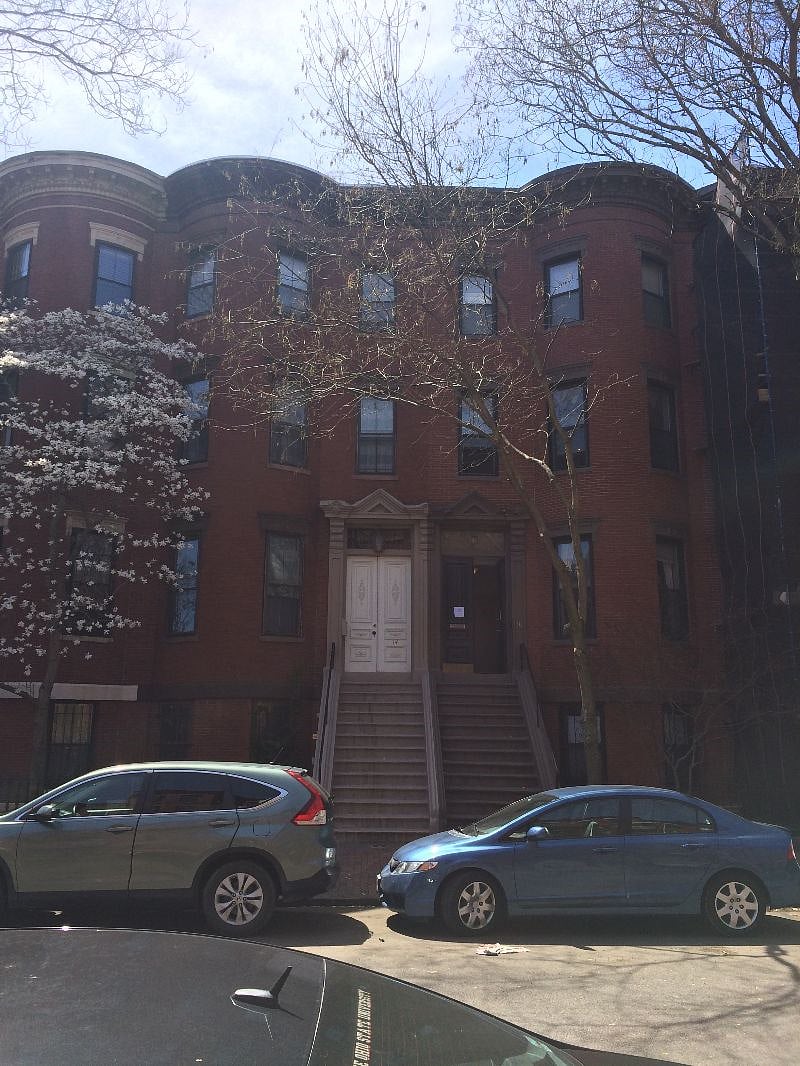 Front entrance on quiet side street