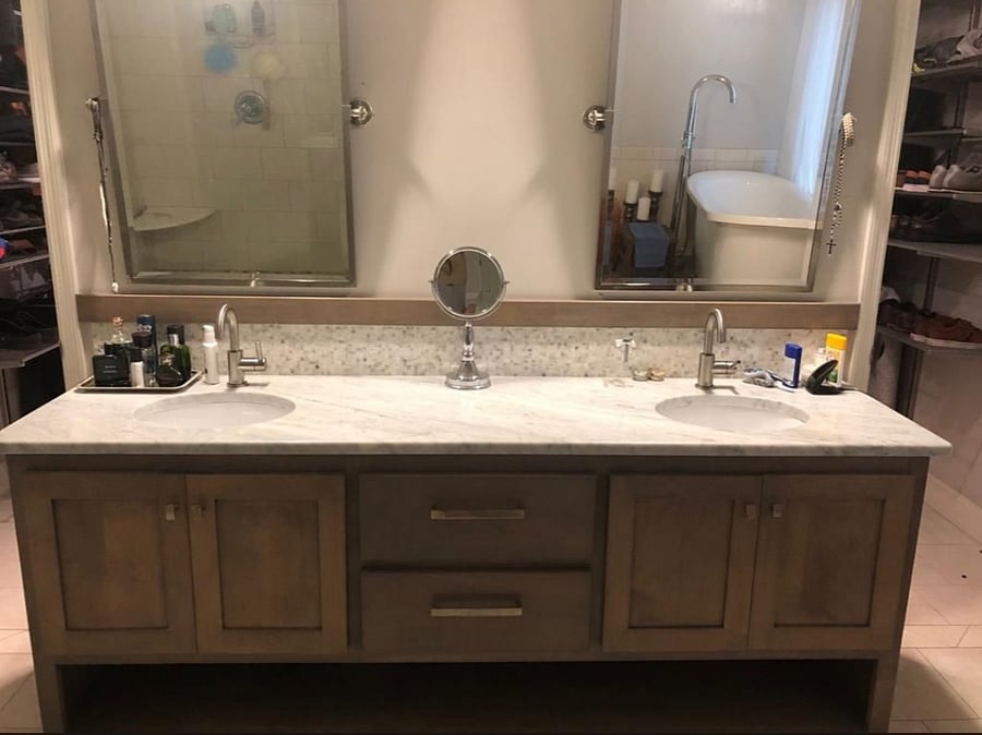 Master bathroom double sink