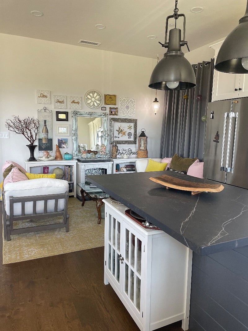 Hang out by the kitchen. Shared space. 