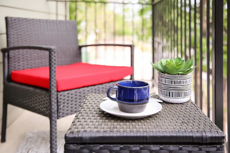 2nd Floor shared balcony: Enjoy a light meal, coffee or tea on the balcony.
