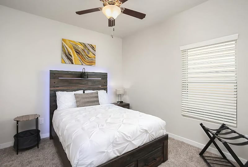 Bravo-2 BR Suite: Full/Double Bedroom, full-closet, luggage rack, hangers, Iron w/ironing board, and BR Suite, initial linens and towel set provided, incl. initial one-time set of toiletries.