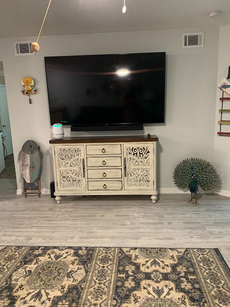 75" Smart TV over TV Console