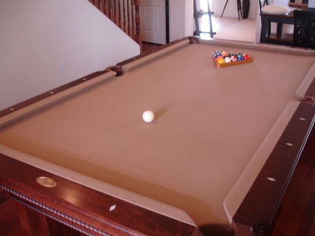 Rack 'em...enjoy some downtime on the pool table.