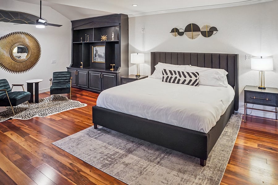 Master Bedroom with king size bed.