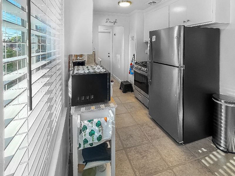 Kitchen from seating area