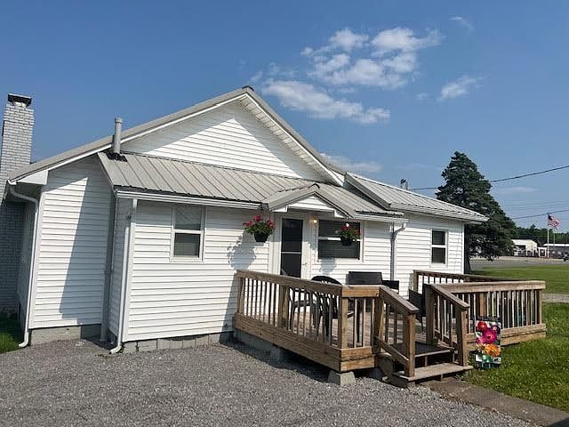 Back deck and parking area