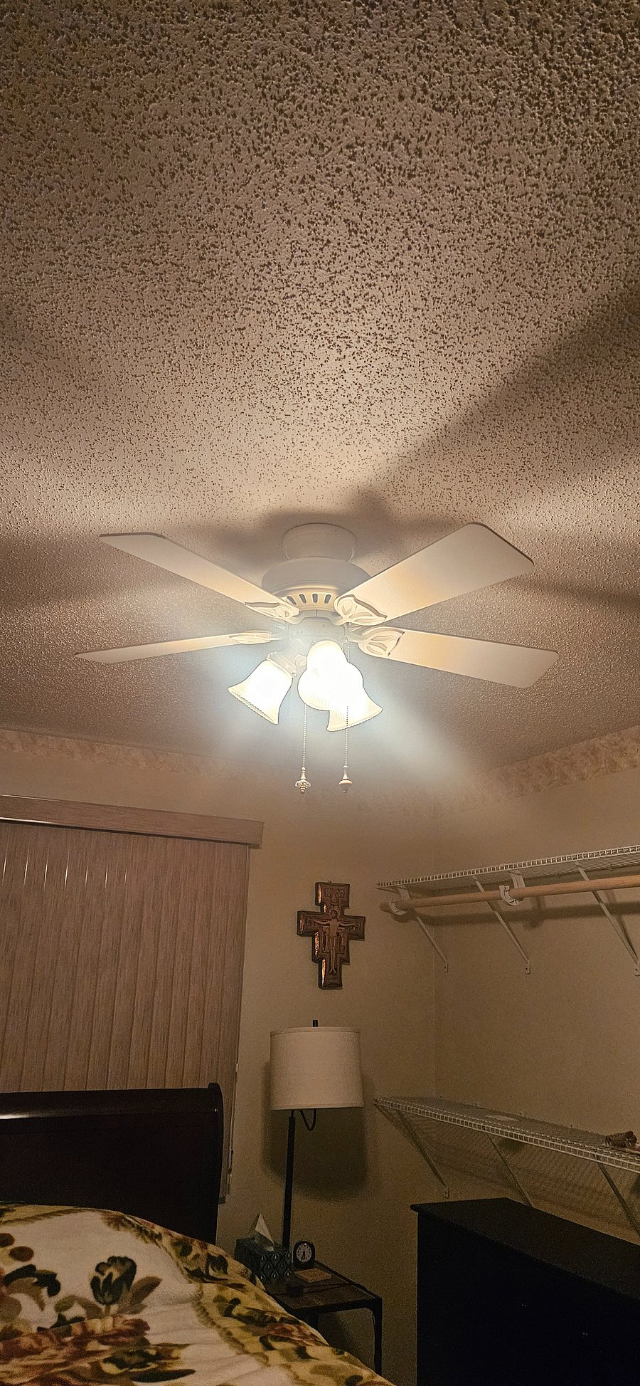 Upper level bedroom ceiling fan