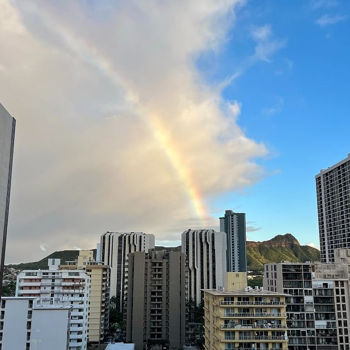 View from the lanai with a perfect early evening rainbow!