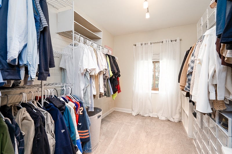 Master bedroom walk in closet