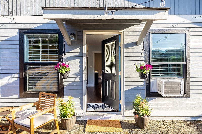 Front door entrance to cottage.