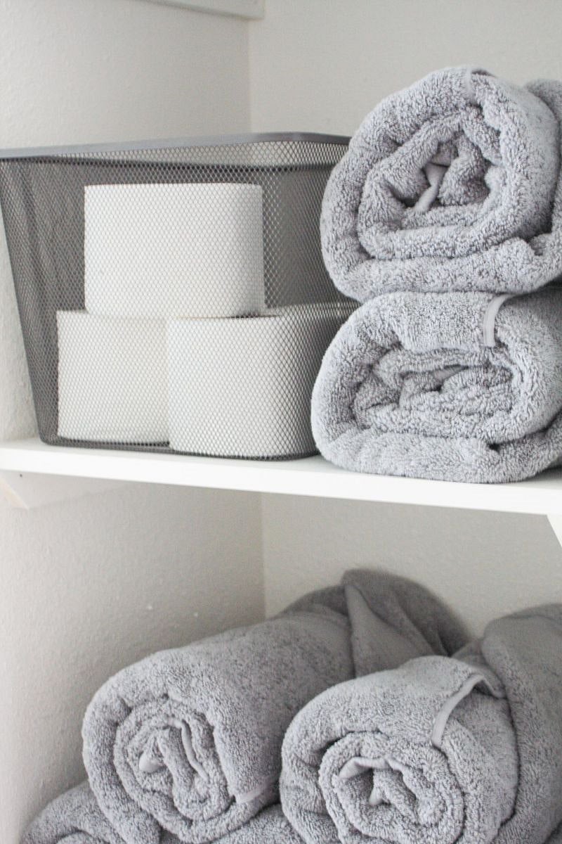 Hotel quality towels and linens.