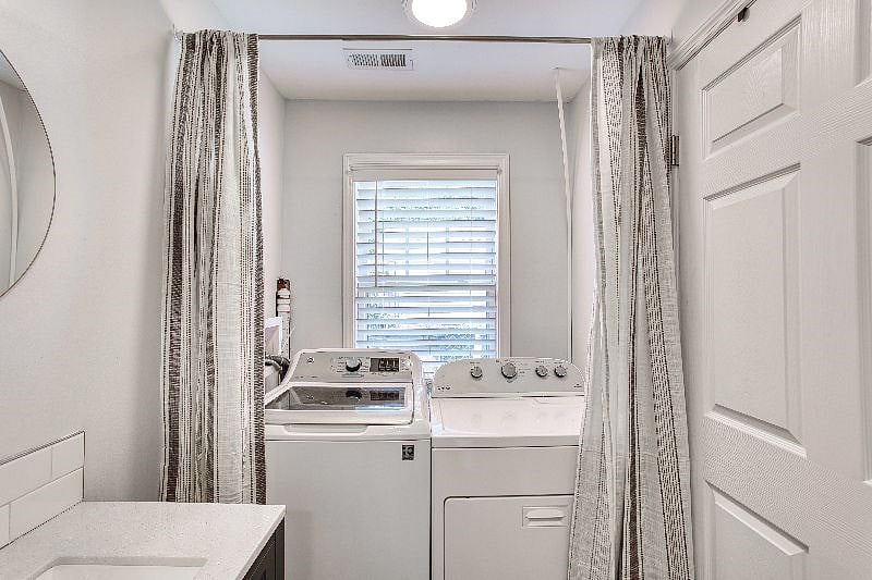 Laundry with full-sized washer/dryer