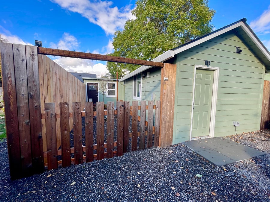 Newly designed private entrance. Studio unit has it's own fully fenced and gated entry.