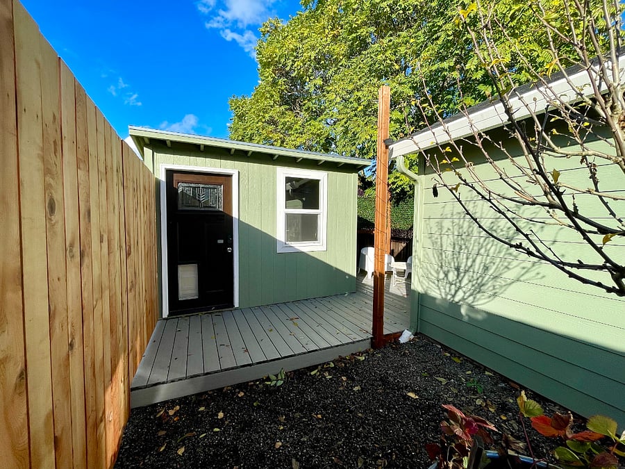 Storage shed.
