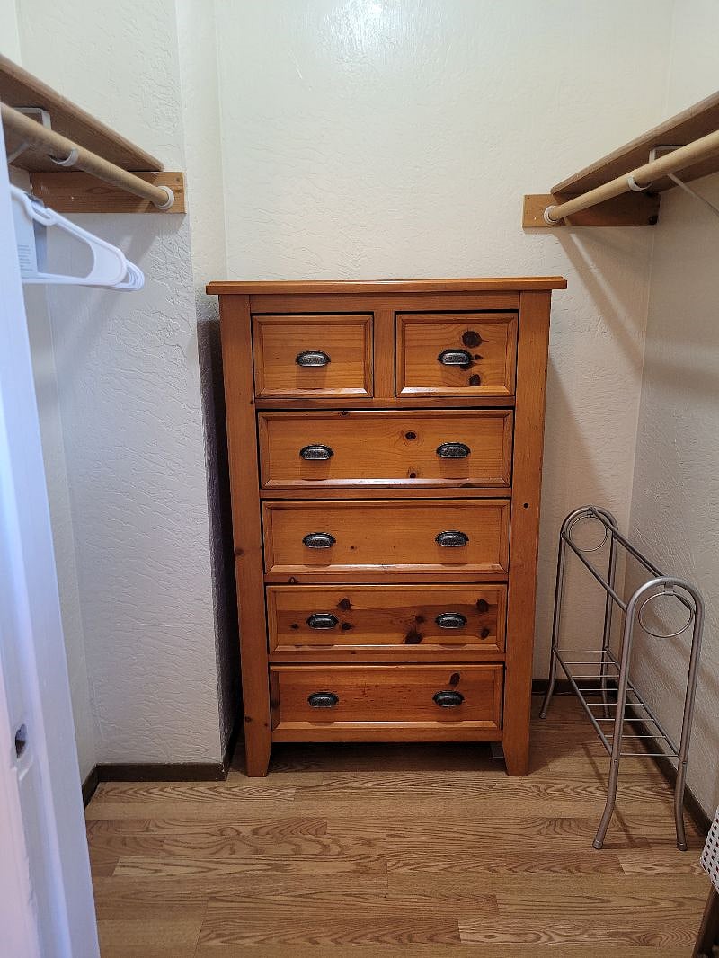 Back bedroom has a large walk-in closet.