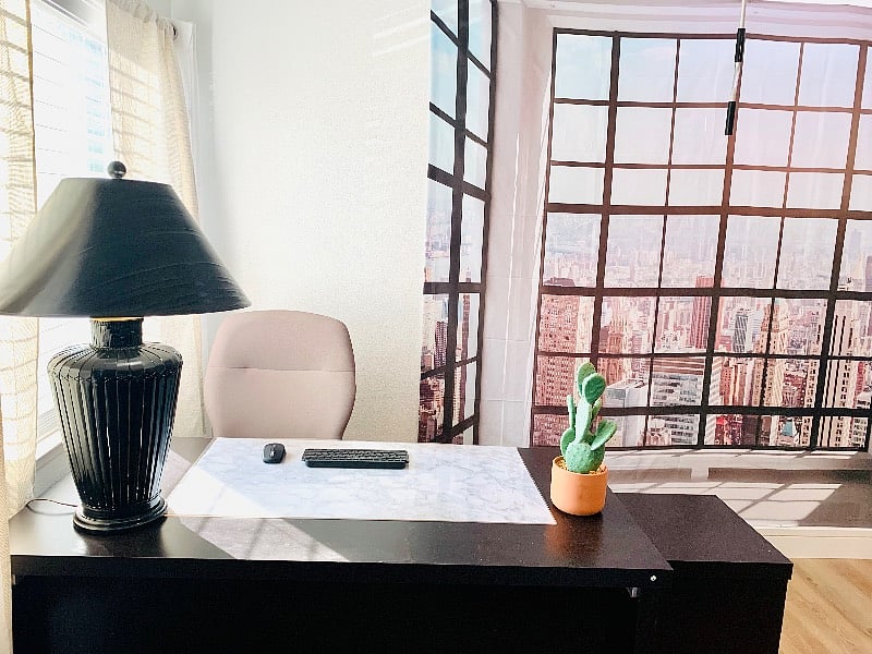 Desk space off the living room