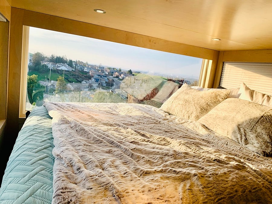 1st queen bed sleeping area. The view will not be the same.