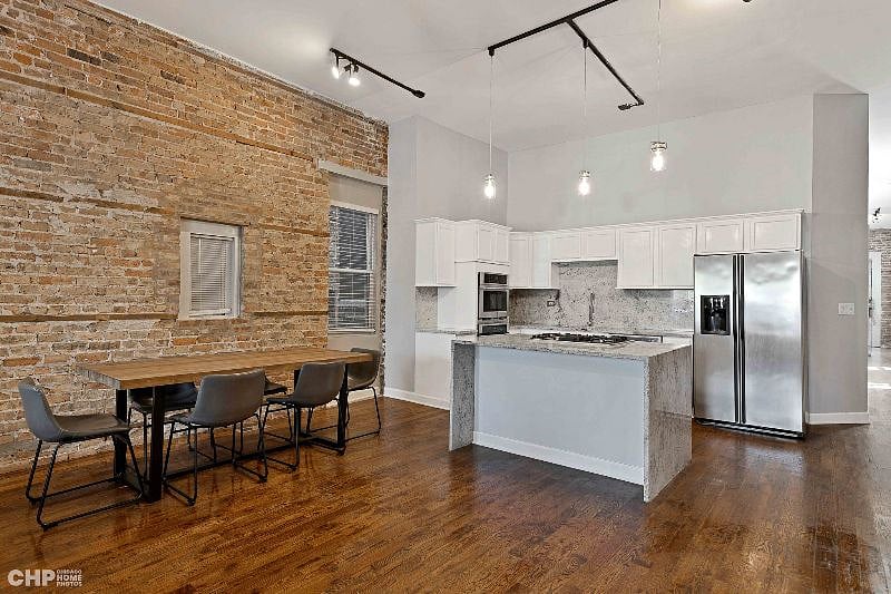 Dining area and kitchen area
