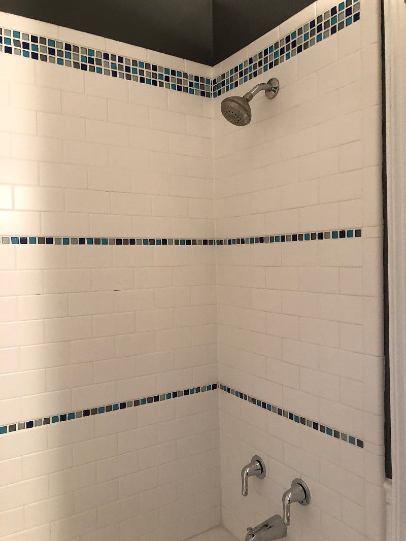 tiled bathroom shower